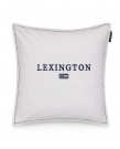 Lexington Icons Logo Putetrekk i Økologisk Bomullsfløyel - Hvit/Blå, 50x50cm thumbnail