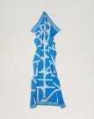 Strandhåndkle Grafisk Velur, Blue/White 100x180cm thumbnail