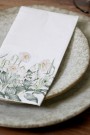 Serviett Hvit m/Blomster 40x40cm 16stk thumbnail