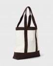 Lexington Contrast Suede Canvas Shopper, Offwhite/Brun thumbnail