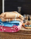 Striped Recycled Polyester Fleece Throw Beige/White, 130x170 thumbnail