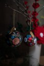 UND Glasskule Matt Blå m/Blomster thumbnail