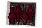 Velour Julekule 19cm 4pk thumbnail