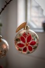 UND Glasskule Gylden m/Rød Blomster thumbnail