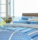 White/Blue Rope Printed Cotton Poplin Bed Set 140x200, 50x70 thumbnail
