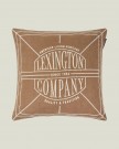Lexington Logo Putetrekk i Vasket Økologisk Bomull - Fudge/Lys Beige, 50x50cm thumbnail