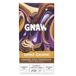 GNAW Salt Caramel Milk Chocolate Bar 80g