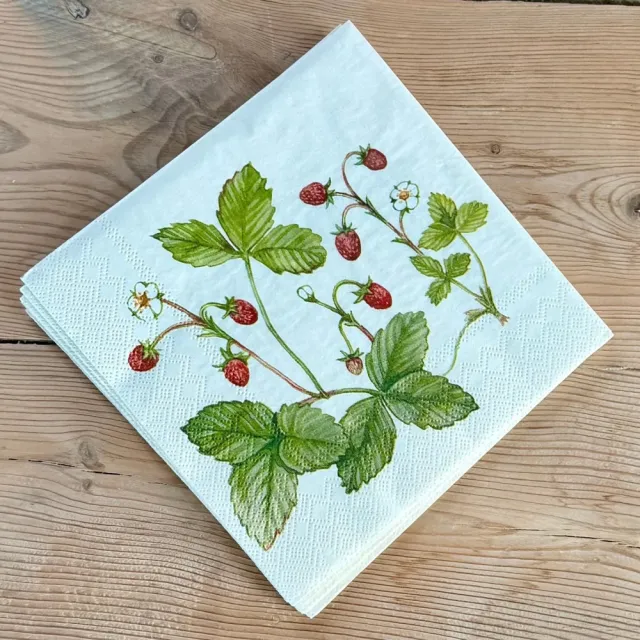 UND Serviett - Jordbær 33x33cm, 20stk