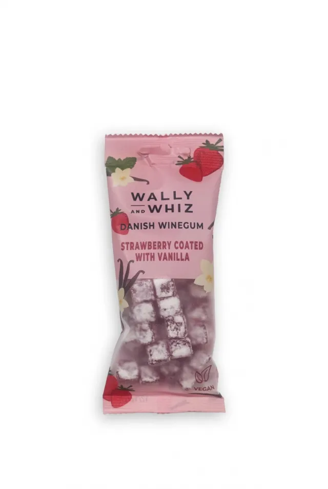Wally and Whiz Vingummi - Strawberry With Vanilla, 56g