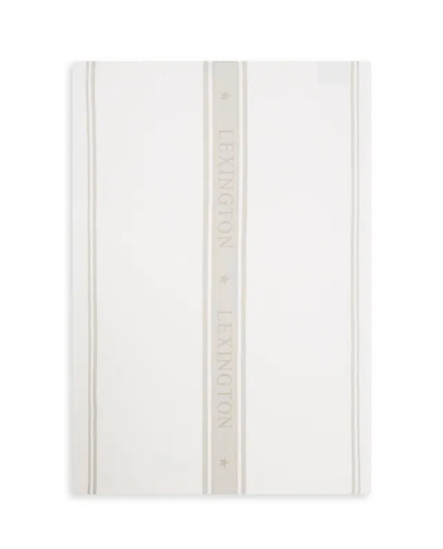 Icons Cotton Jacquard Star Kitchen Towel - White/Beige 50x70