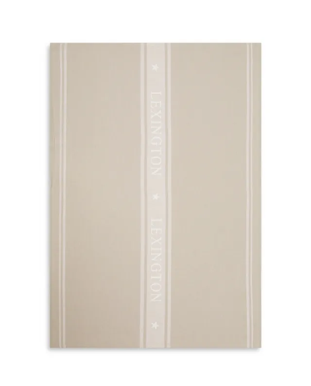 Icons Cotton Jacquard Star Kitchen Towel - Beige/White 50x70