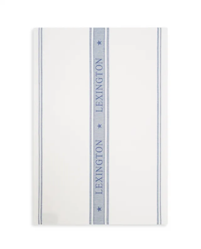 Icons Cotton Jacquard Star Kitchen Towel - White/Blue 50x70