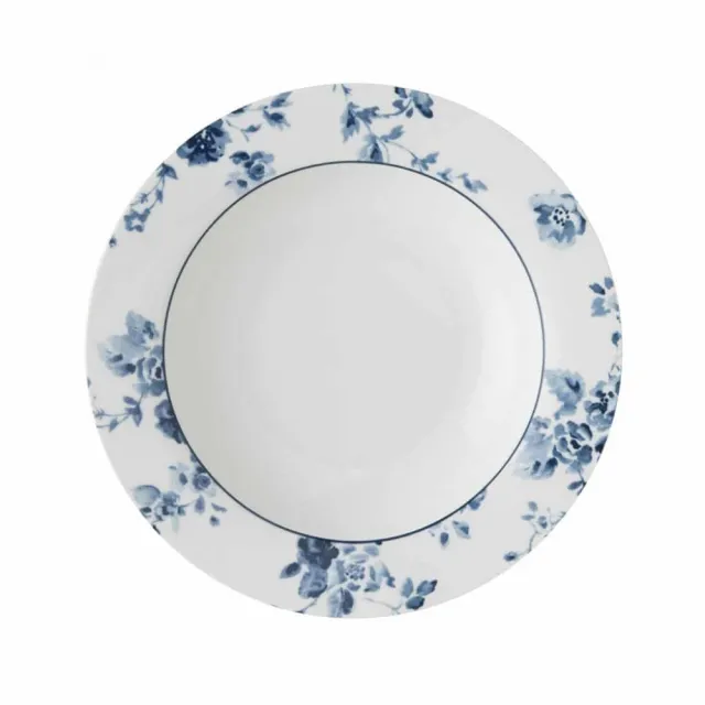 Tallerken Dyp 22cm. Laura Ashley - Rose Blå/Hvit