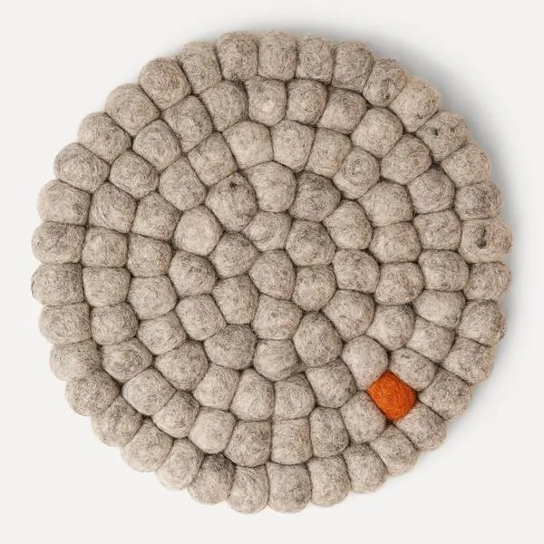 Wooldot Coaster D20cm 100% Wool Gråstein/Molte