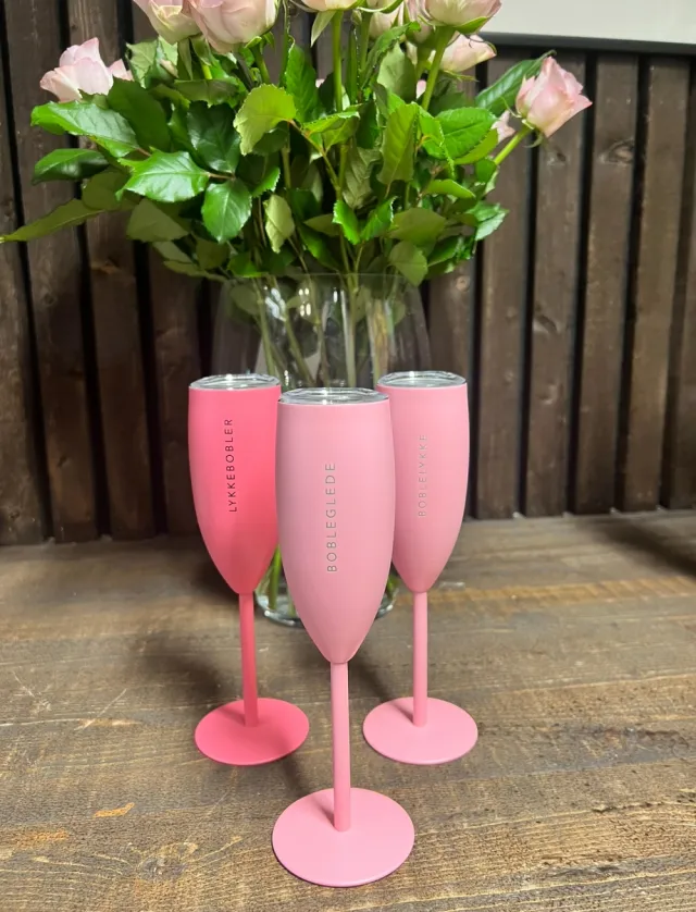 Champagneglass Bobleglede, Lys Rosa