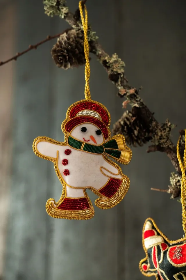 UND Håndlaget Ornament - Snømann på Skøyter