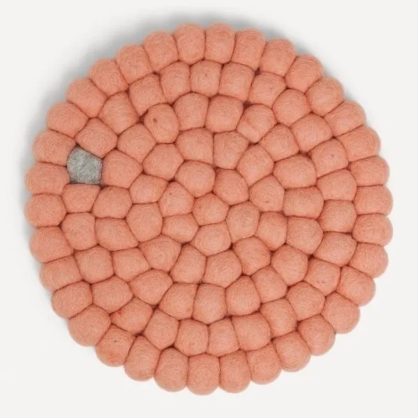 Wooldot Coaster D:20cm Peach/Grey