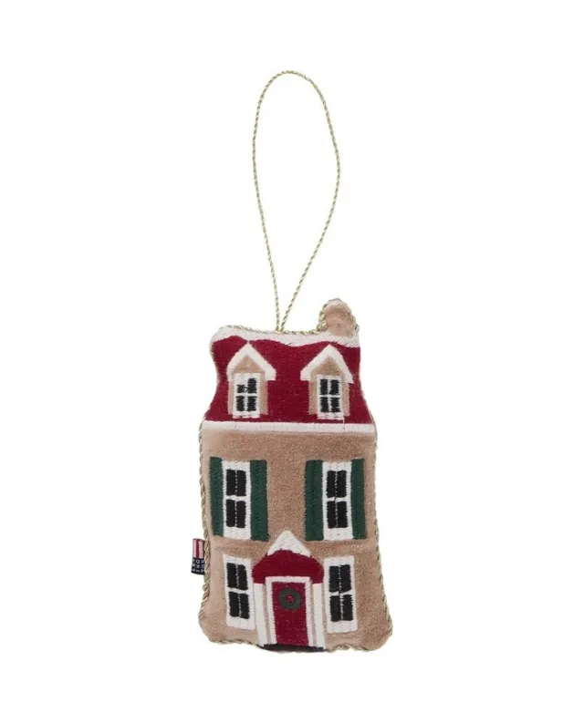 Hus Økologisk Bomullsfløyel Ornament