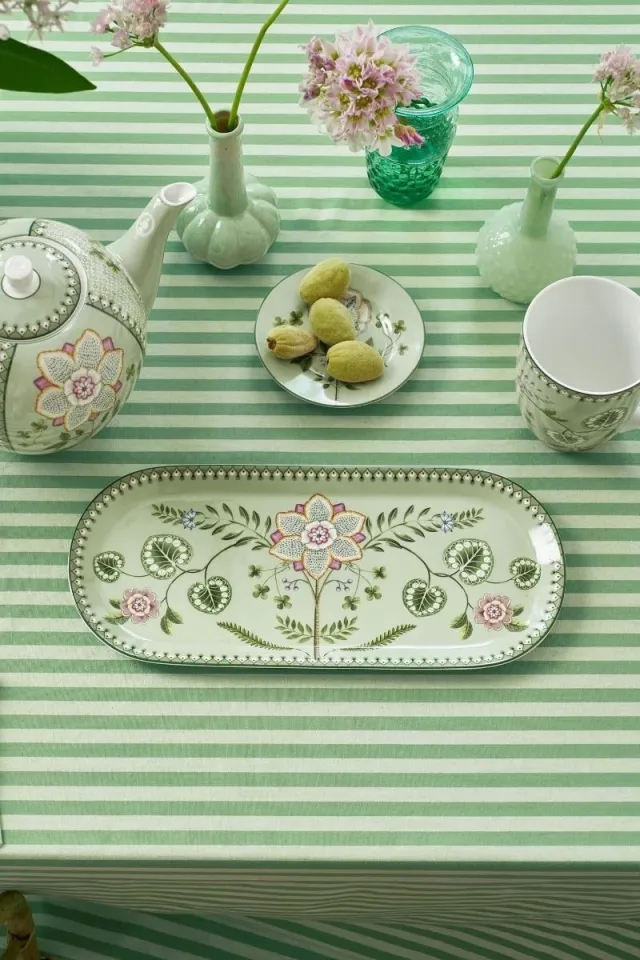 PIP Kakefat Avlangt Lily & Lotus Grønn 33x15,5cm