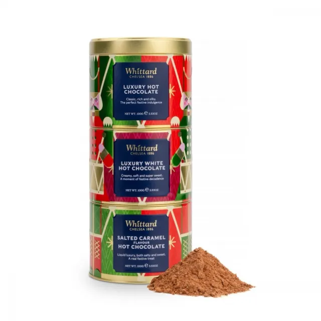 Whittard Christmas Lux Hot Chocolate Stacking Tin 3x100g