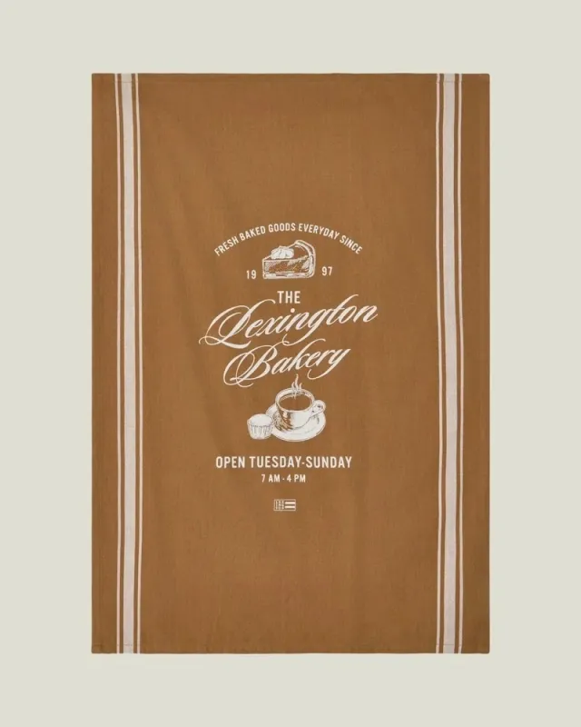 Lexington Kjøkkenhåndkle i Økologisk Bomull m/Bakery Print - Fudge/Hvit, 50x70cm