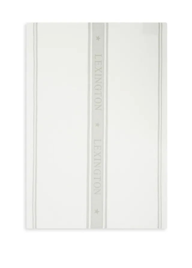 Icons cotton jacquard star kitchen towel - white/sage green 50x70